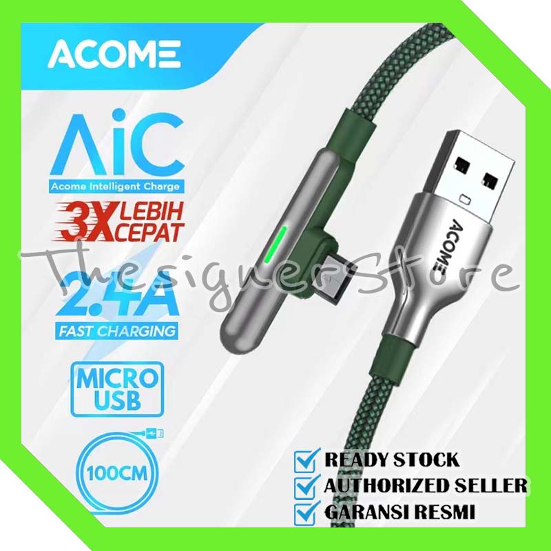 ACOME Gaming Cable Data Fast Charging Kabel Data Micro USB QC3.0 2.4 A Garansi 1 Thn AWM