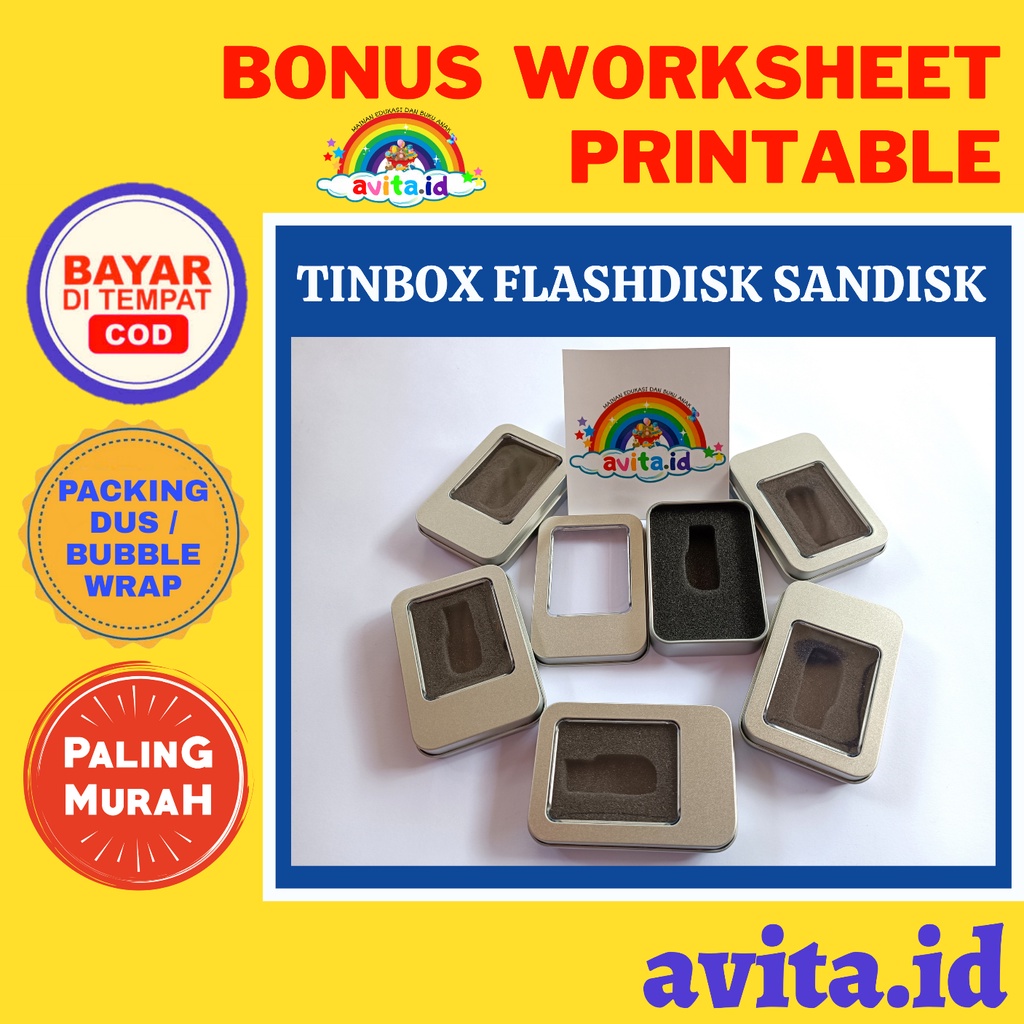 Tin box kotak kaleng flashdisk sandisk cruzer blade