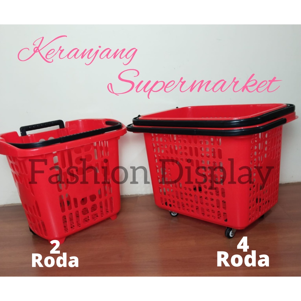 Keranjang Dorong  Pasar  Supermarket Trolly Supermarket Roda Troli Supermarket Keranjang Belanja Supermarket (BH)