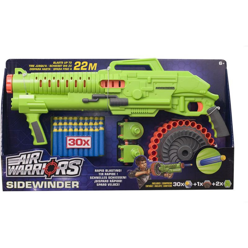 Mainan anak pistol buzz bee air warrior sidewinder soft bullet gun