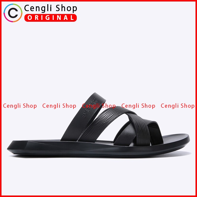 SANDAL JEPIT EVERBEST PRIA ORIGINAL CASUAL KULIT BRANDED HITAM EM15