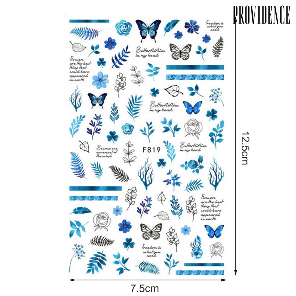 Providence Stiker Kuku 3d Motif Daun / Geometri Aksen Glitter Untuk Aksesoris Nail Art / Manicure