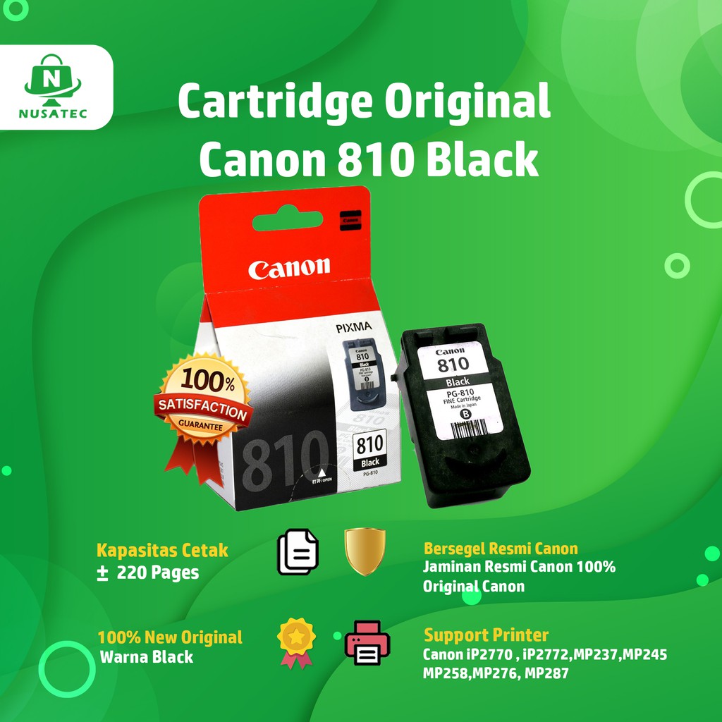 Tinta Catridge Canon 810 Catridge Original Printer Canon Ip2770 Mp287 Black