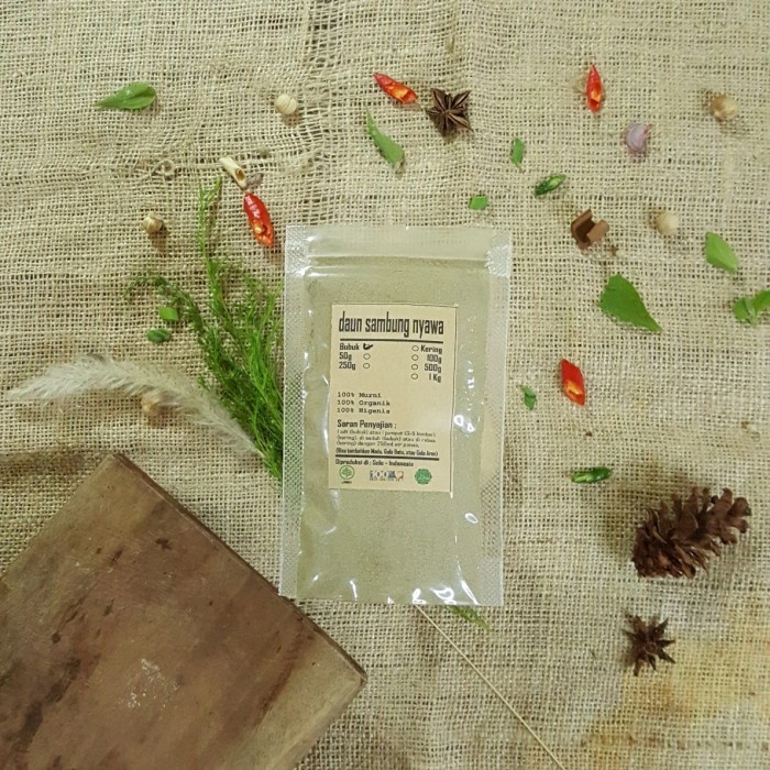 

DAUN SAMBUNG NYAWA BUBUK 250 GRAM - Gynura Procumbens - MURNI -