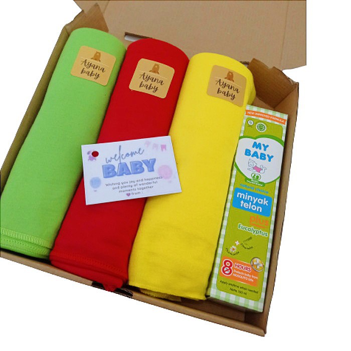 Hampers Bayi | Selimut Kain Bedong bayi | Minyak Telon 60 ML