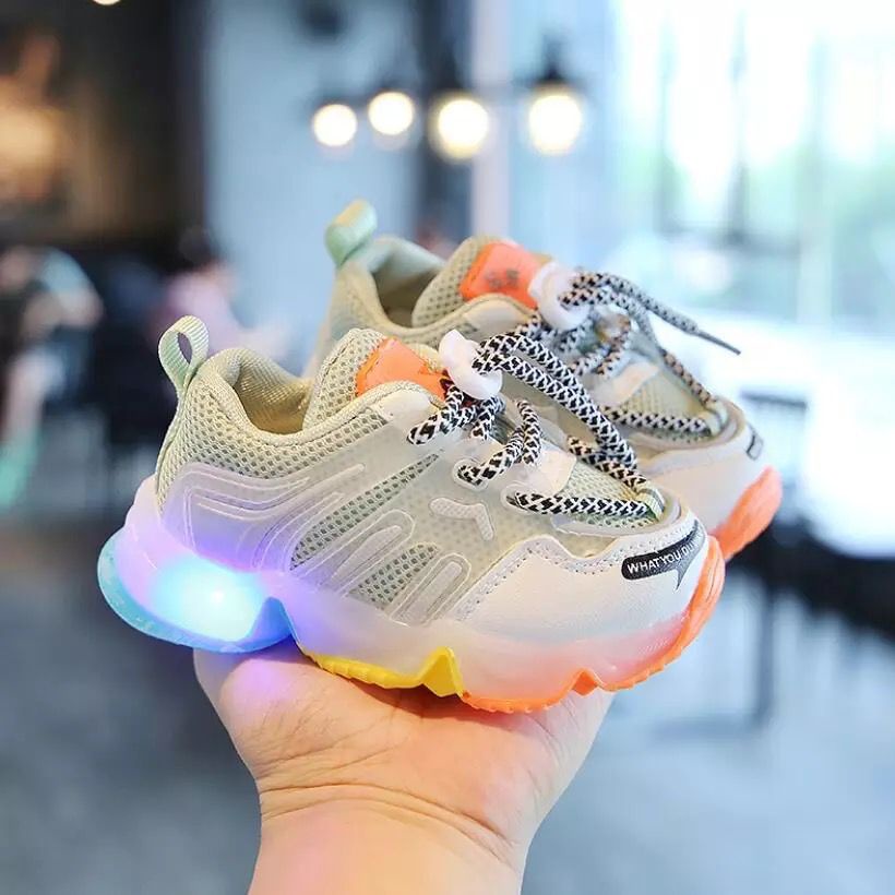 sneakers anak keren LAMPU LED 0-6 tahun import korea empuk sepatu anak perempuan unisex