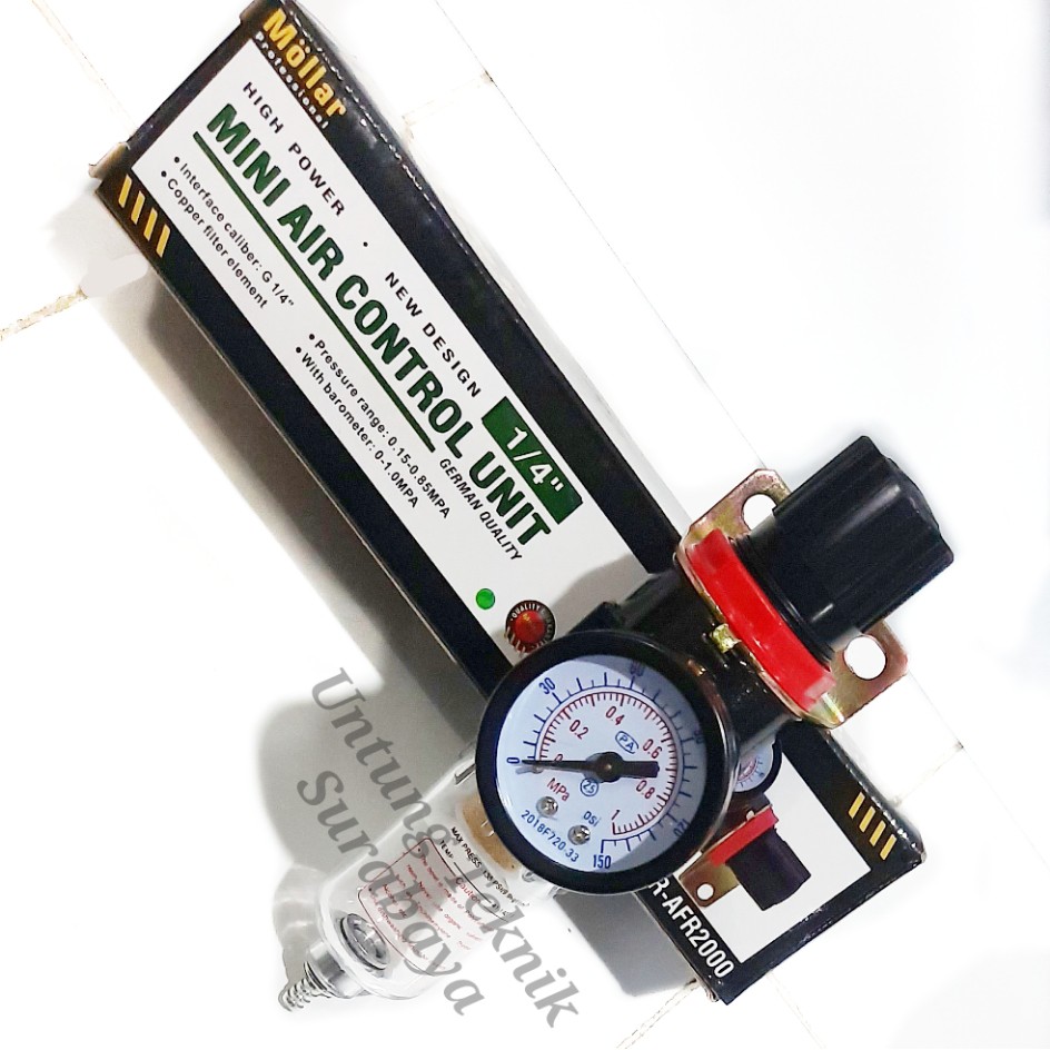 MOLLAR Mini Air Filter Regulator Single - Filter udara kompresor 1/4"