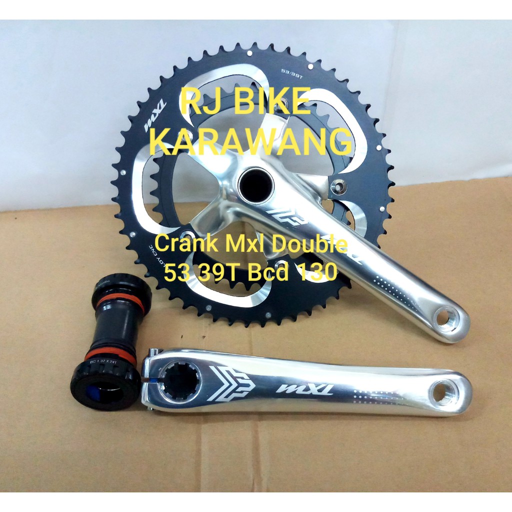 Crank MXL Double 53 39T Silver hollowtech II plus bb Bcd 130