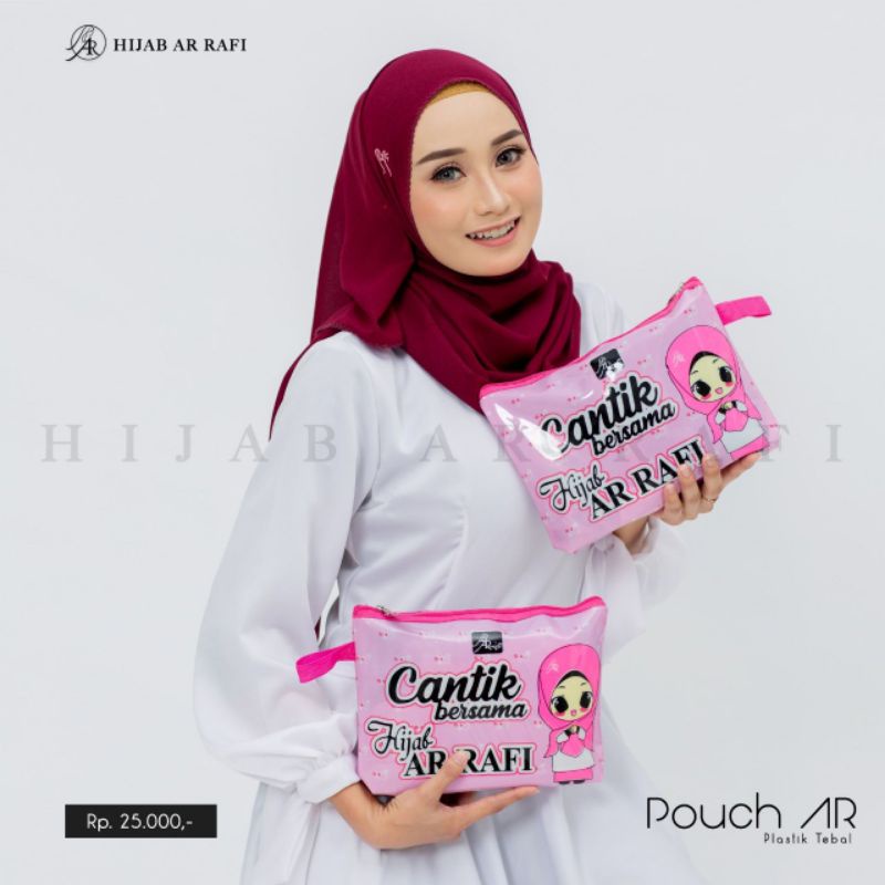 Pouch Arrafi plastik tebal tempat kosmetik tas kosmetik