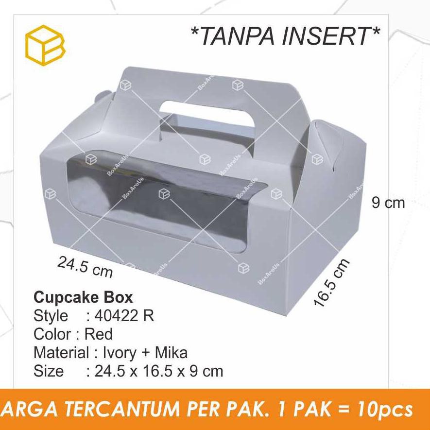

BELI BOSKYU Dus Kue, Box Kue, Cake Box, Cupcake Box, Kemasan - 40422 TANPA INSERT (10pc)