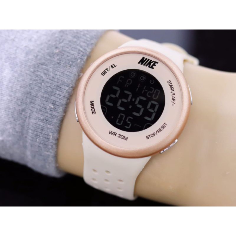 JAM TANGAN WANITA/PRIA - NIKE RUBBER DIGITAL FREE BOX