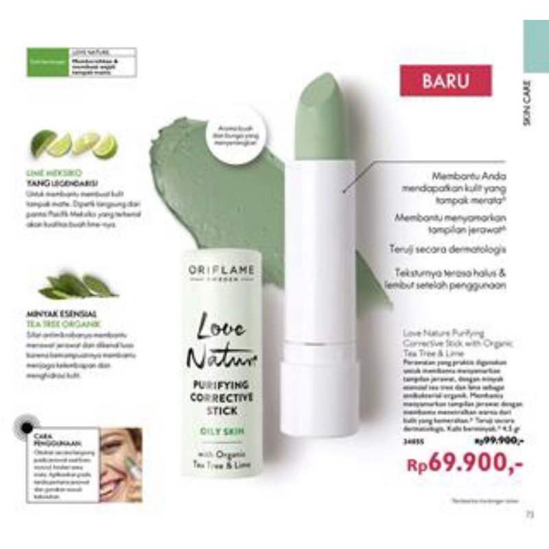 Love Nature Purifying Corrective Stick With Organic Tea Tree &amp; Lime