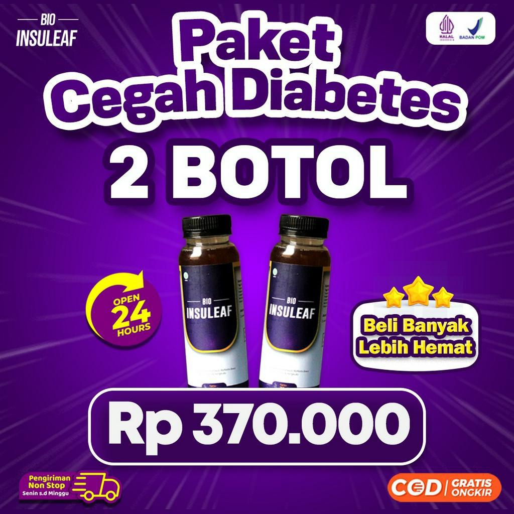 Paket Cegah Diabetes 2 Botol Bio Insuleaf – Herbal Alami Cegah Diabetes Bantu Turunkan Gula Darah Cegah Kencing Manis Asam Urat &amp; Kolesterol BPOM Herbal Anti Diabetes Bantu Kuatkan Daya Tahan Tubuh