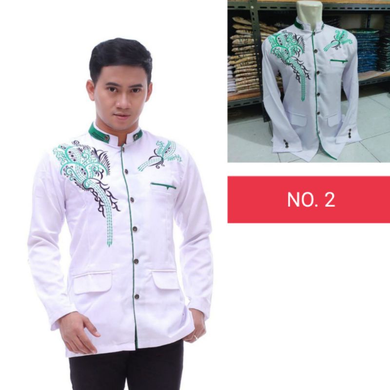 JASKO JAS KOKO PRIA  Bordir Sorban Batik Putih Bersih Bahan WOOL NOVUS