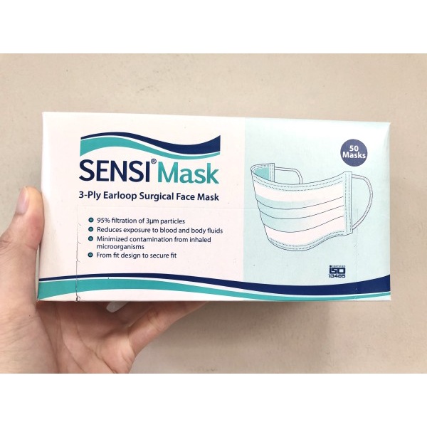 Sensi Mask 4 Ply Double Filter Earloop Surgical Face Mask Masker Sensi Earloop