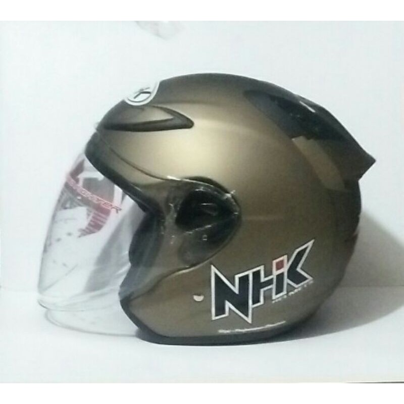 HELM HALF FACE HELM NHK HALF FACE NHK R6 GREY DOFF HELM PRIA WANITA KUALITAS PREMIUM ORIGINAL