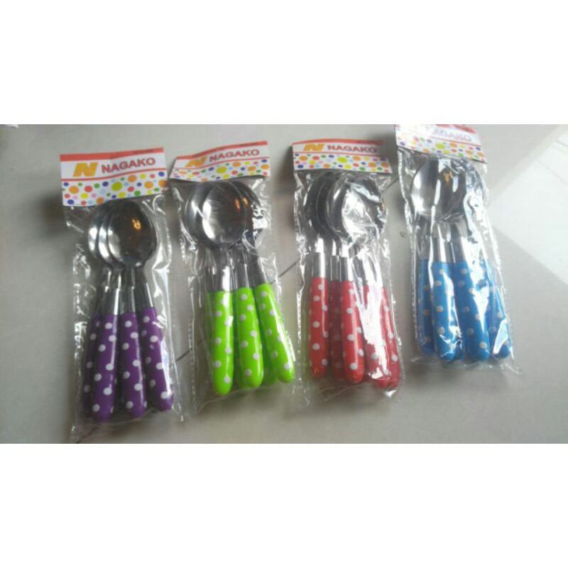sendok polkadot isi 6 pcs nagako