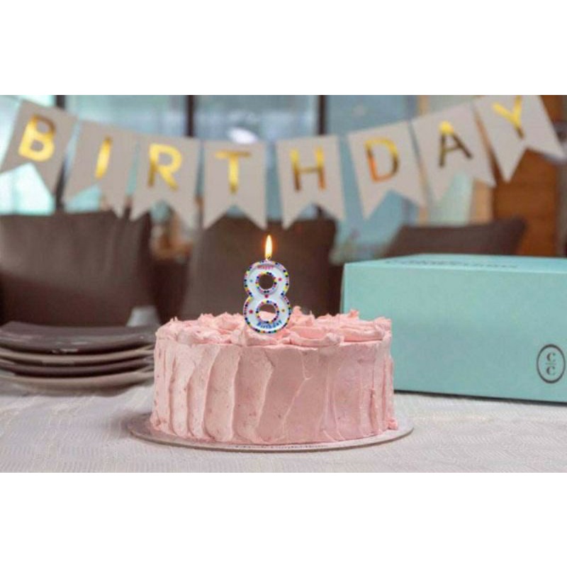 LILIN ANGKA ULANG TAHUN POLKADOT/ LILIN ULANG TAHUN KOREA / LILIN ANGKA HAPPY BIRTHDAY