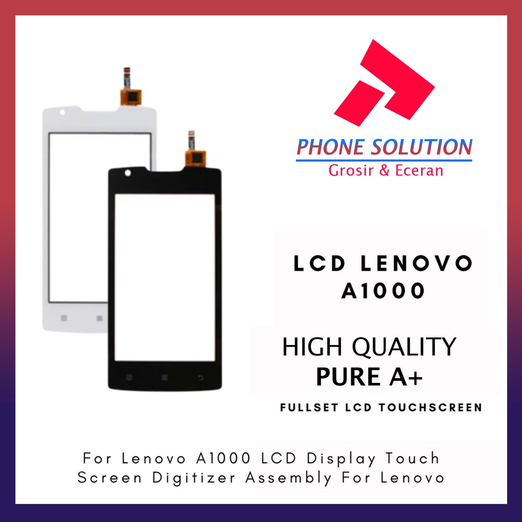 LCD Lenovo A1000 Fullset Touchscreen // Supplier LCD Lenovo - Garansi 1 Bulan