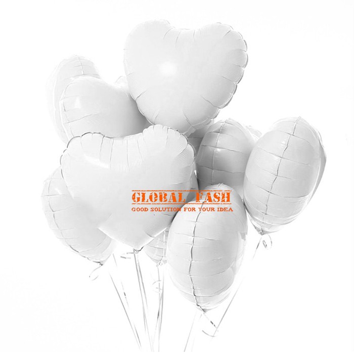 balon foil hati PUTIH / balon bentuk hati / balon foil love hati putih