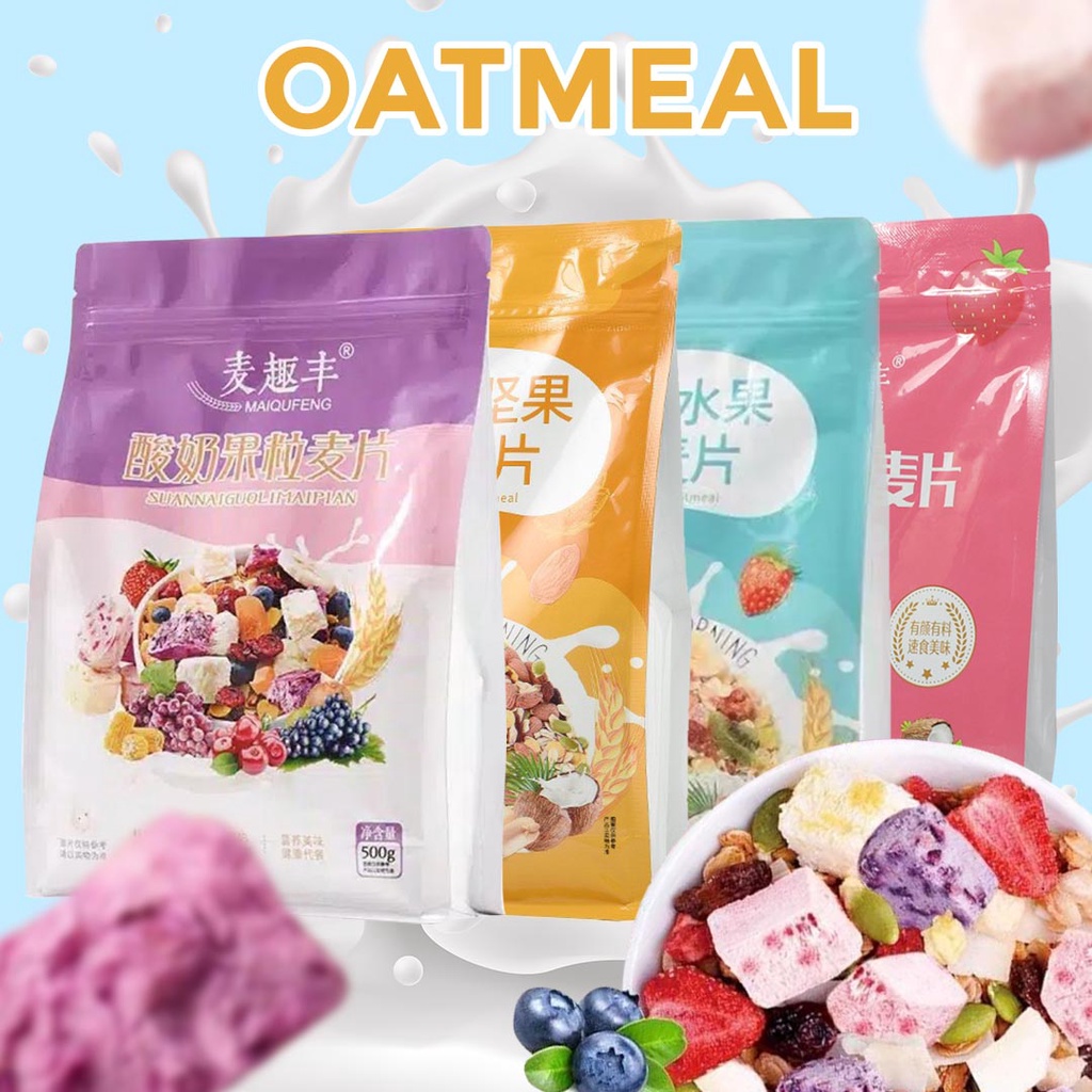 Yogurt Oatmeal Sereal Granola Maiqufeng Mai qu feng Sarapan Sehat