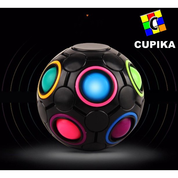 Rubik Bola Ball Rainbow Ball YONGJUN Diameter 7CM Blackbase