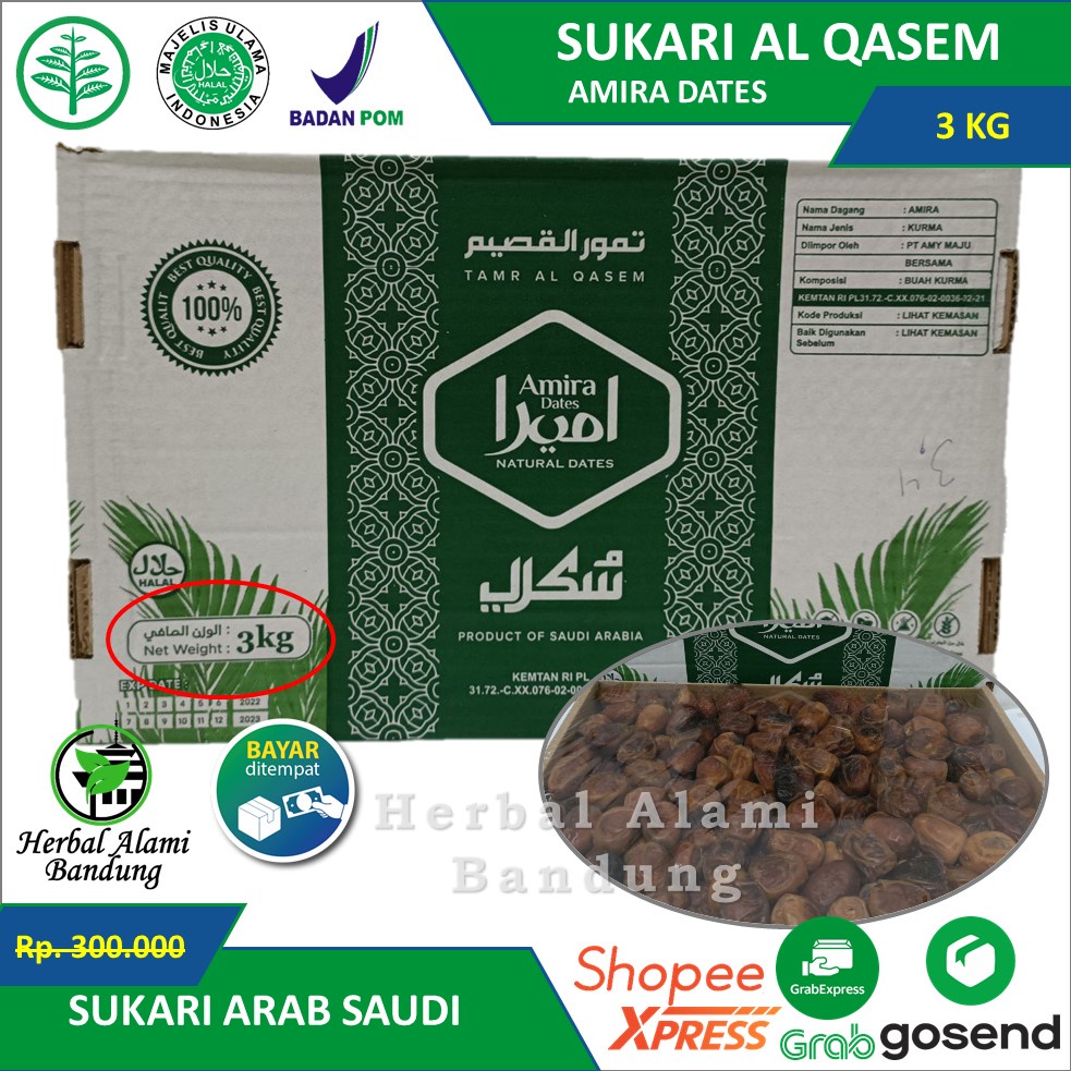 

Kurma SUKARI Al Qassim 3Kg Premium Dates AMIRA