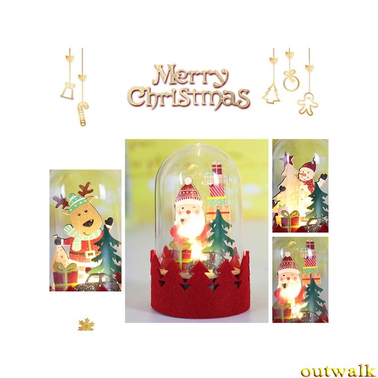 Lampu Led Desain Santa Claus Snowman Deer Untuk Dekorasi Natal