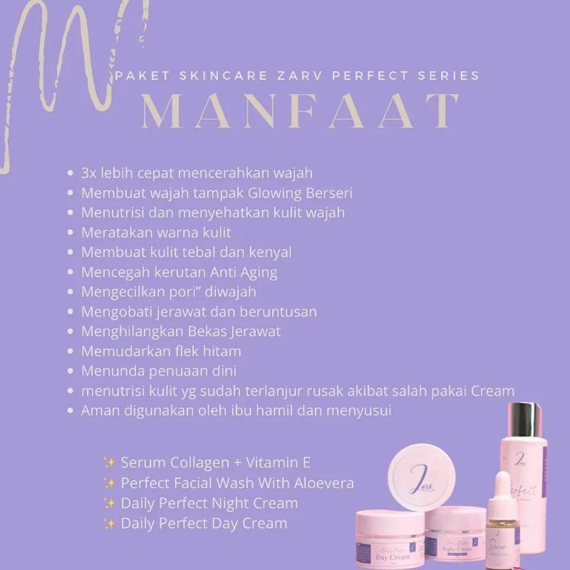 Paket Zarv Skincare Perfect Series • PAKET WHITENING