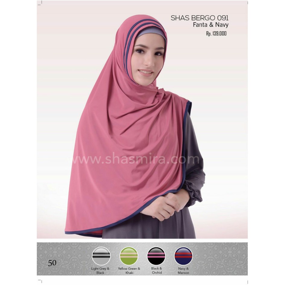 Hijab Instan Jilbab Shas Bergo 091/Shasmira/Jilbab Hitam Murah Muslim TBEB3125