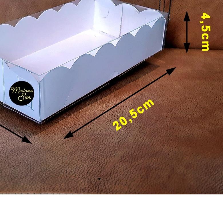 

BOX MIKA PUTIH - DUS KUE - KOTAK - KARDUS 20 x 10 x 4,5 CM (ISI : 10 PCS)