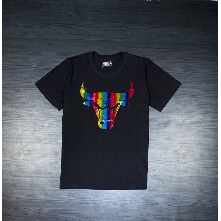 kaos CHICAGO BULLS x NBA pelangi baju distro terbaru terlaris tshirt Basketball