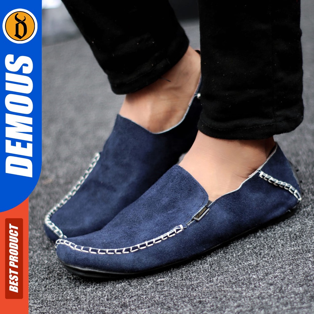 DEMOUS Yomi - Sepatu Casual Slip On Kulit Asli Santai Pria