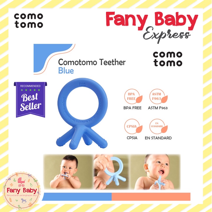 COMOTOMO SILICONE TEETHER [ORANGE, BLUE]