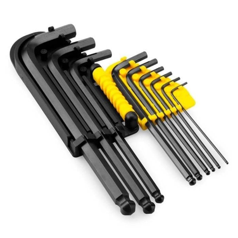 Kunci L Set Stanley 69-256 Metric Long Arm Ballpoint Hex Key Set Stanley
