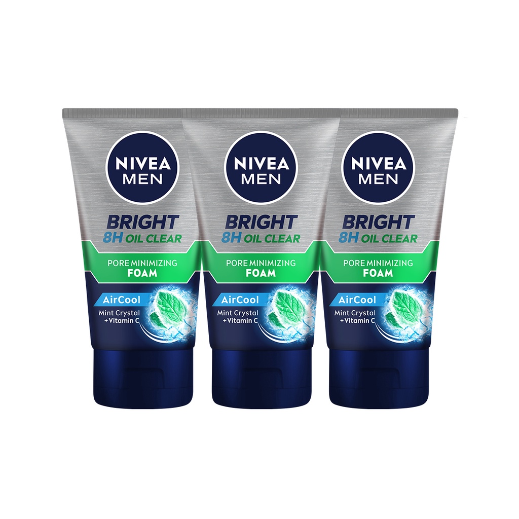 NIVEA MEN White Oil Clear Anti-Shine Foam 100mL Triplepack