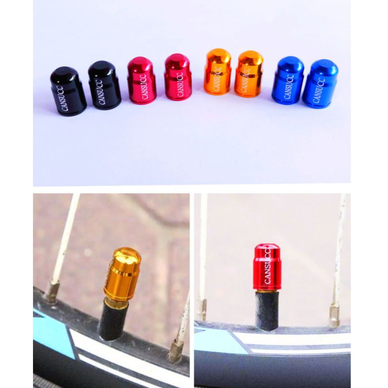 Sepasang Tutup Pentil Ban Sepeda MTB SELI Cansucc Original Bahan Aluminium Penutup Katup Ban Sepeda