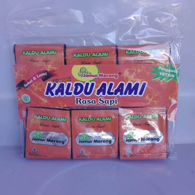 

Kaldu sapi tanpa MSG non MSG Cap Jamur Merang isi 30 sachet