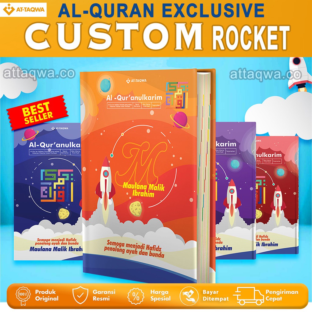 

Al Quran Attaqwa KidS Custom Rocket Alquran Hafalan Perkata Kertas Premium Tahan 30 Tahun ADA BONUS