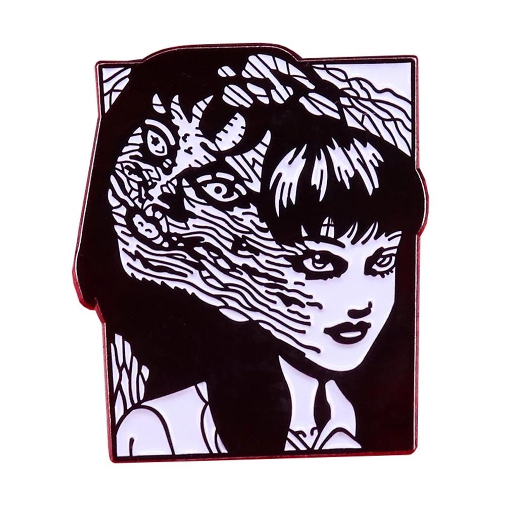 Lanfy Junji Ito Tomie Pria Gadis Hadiah Wanita Aksesoris Pakaian Lencana Bros Enamel Keras Pin