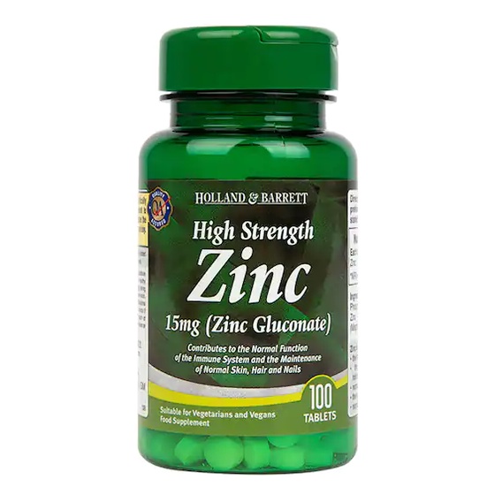 Holland & Barrett High Strength Zinc 100 Tablets 15mg