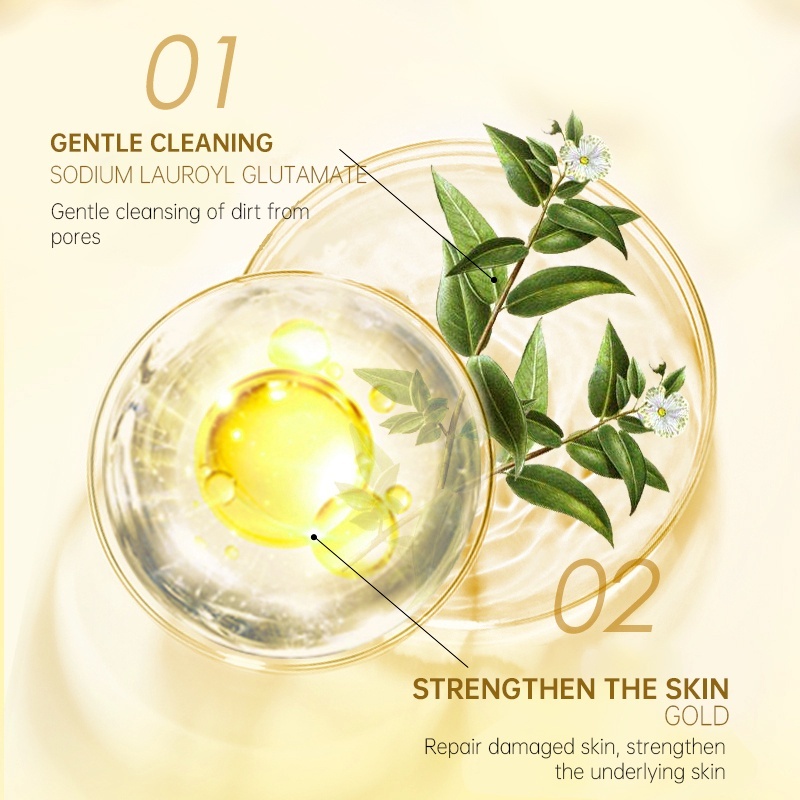 BISA COD - BIOAQUA FACE WASH 24 K GOLD FACIAL CLEANSER PEMBERSIH WAJAH 200 ML