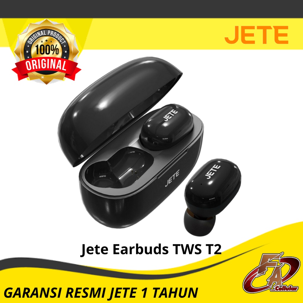 TWS Earbuds / Headset Bluetooth / Bluetooth Earphone JETE TWS T2 - Hitam