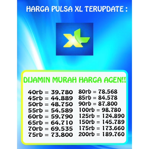 PULSA XL MURAH/PULSA XL TRANSFER/PULSA ISI ULANG XL