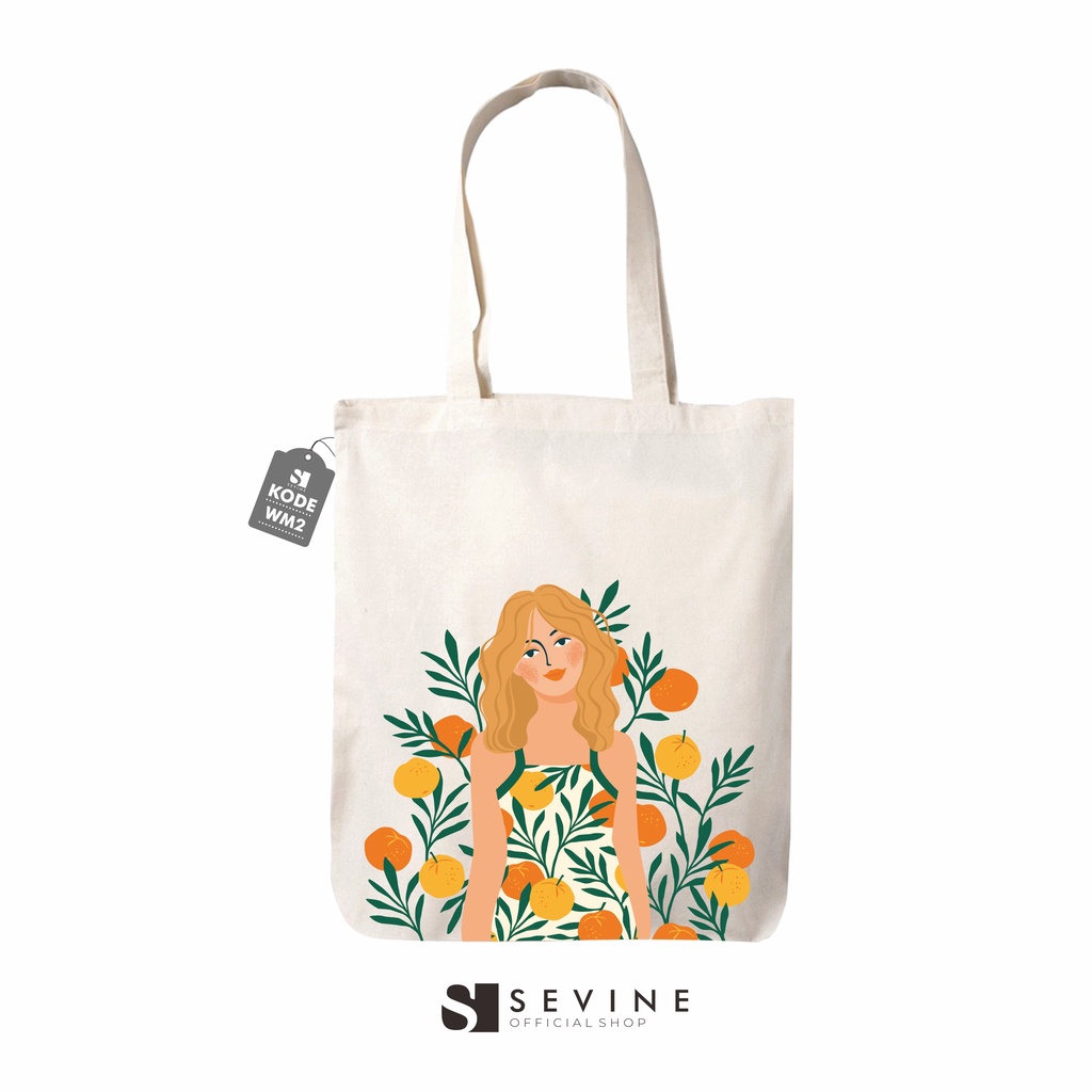 Sevine Tote Bag Resleting Drill Totebag Tas Laptop Wanita Woman Art - WM