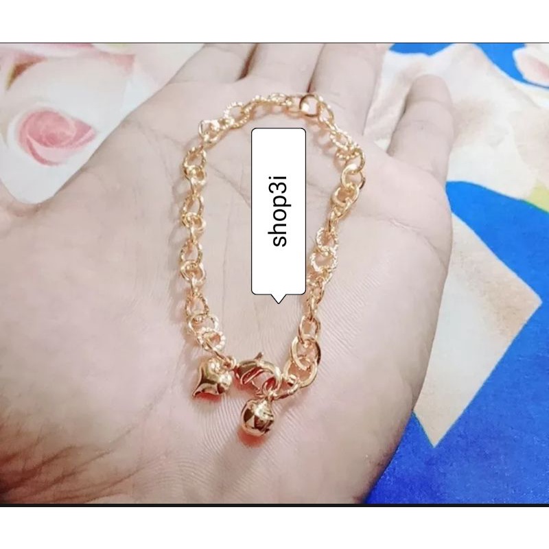 Gelang Tangan Xuping Titanium Wanita Dewasa Model kolong rantai silver dan gold/Titanium/anti karat 