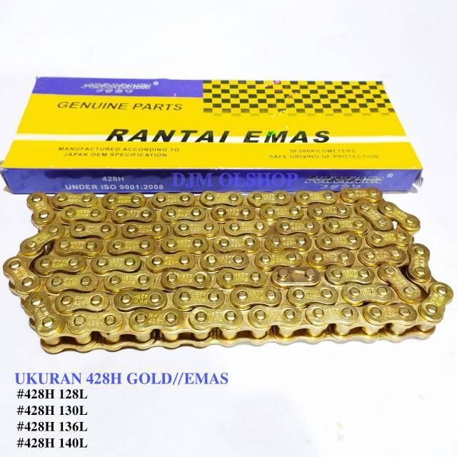 Rantai Emas Gold Kuning 428H-128L-130L-136L-140L Japan OEM Fukukawa