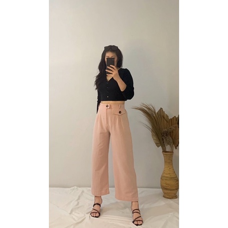 Celana wanita kulot linen korean fashion style - linen pants - kulot