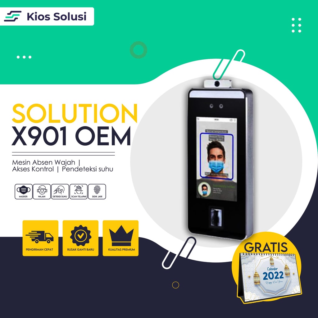 Mesin Absen Solution X901 OEM | Face Detection | Fingerprint | Akses Kontrol | Telapak Tangan