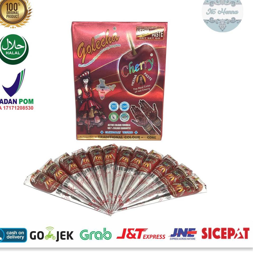 

P11X Golecha Cherry Henna Cone (1 Box isi 12pcs) .